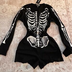 Spooky Black Skeleton Romper